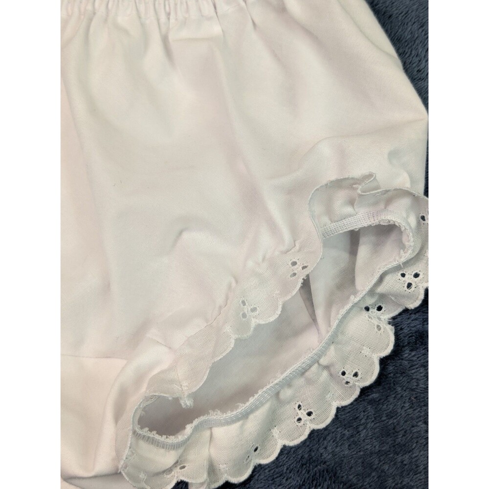 JC Collections Girls Size 5 White Eyelet Trimmed Double Seat Panty Bloomers - Picture 2 of 4